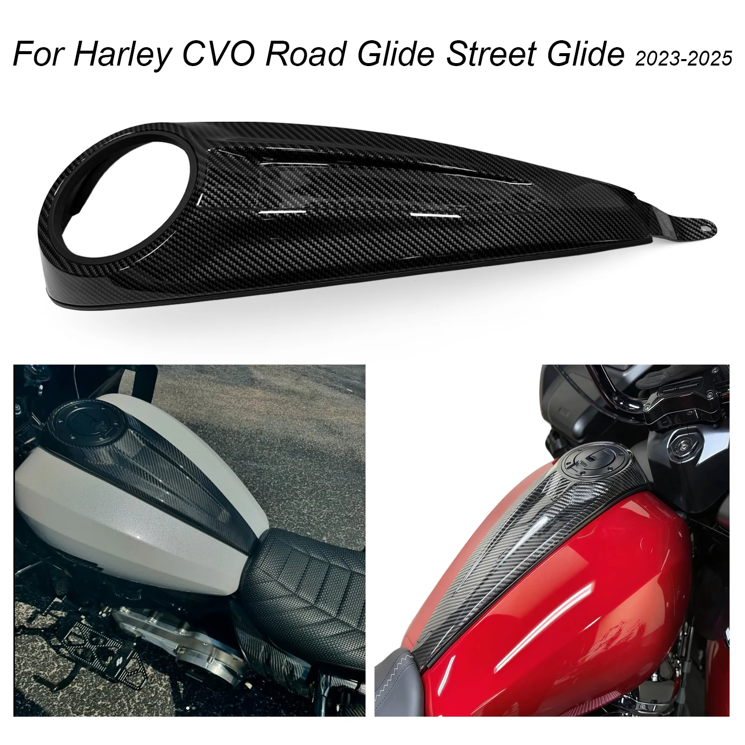 

For Harley Touring CVO Street Glide CVO Road Glide 2023 2024 2025 Motorcycle Fuel Tank Carbon Gas Fuel Tank Cover ABS Plastic
