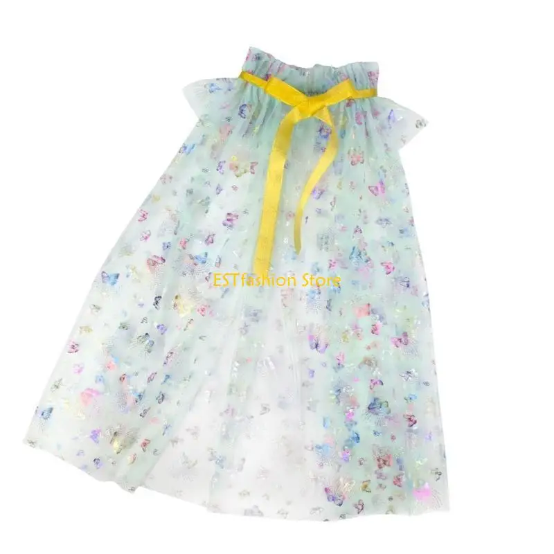 Y5GC Halloween Costume Princess Butterfly Printing Girls Dress