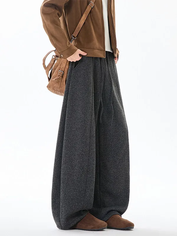 

Брюки American Sle Thiened Bend Knife, мужские зимние повседневные свободные брюки прямого кроя на подкладке с широкими штанинами