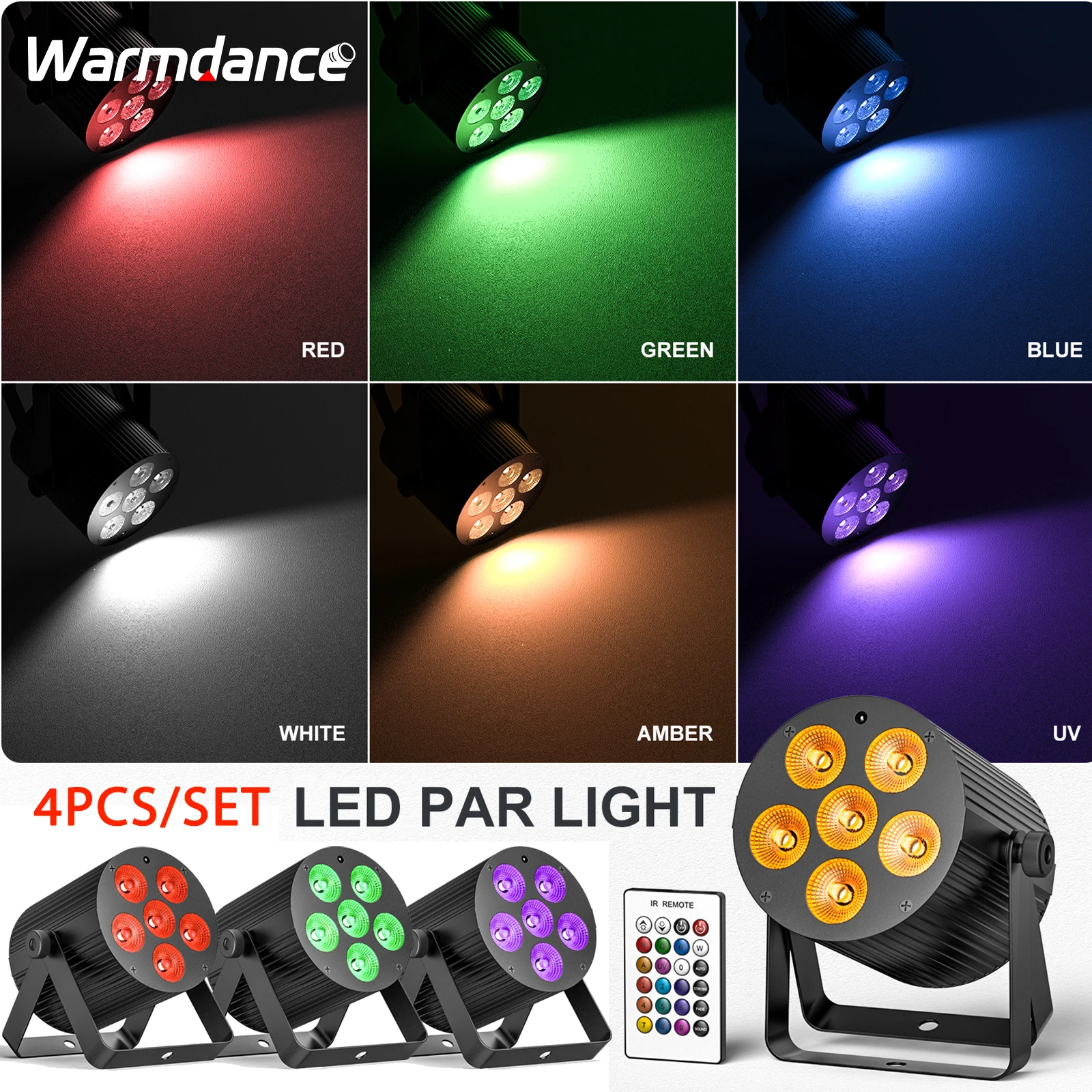 led projecao par luz com controle remoto iluminacao efeito de palco para bar clube festa casamento rgbwa 6leds pcs set uv 01