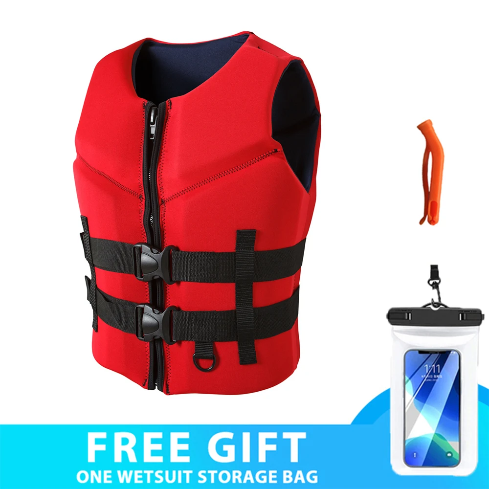 

Life Jacket Neoprene Safety Life Vest Water Sports Fishing Jet Kayaking Boating Swimming Drifting Surf Vest for Adult Children