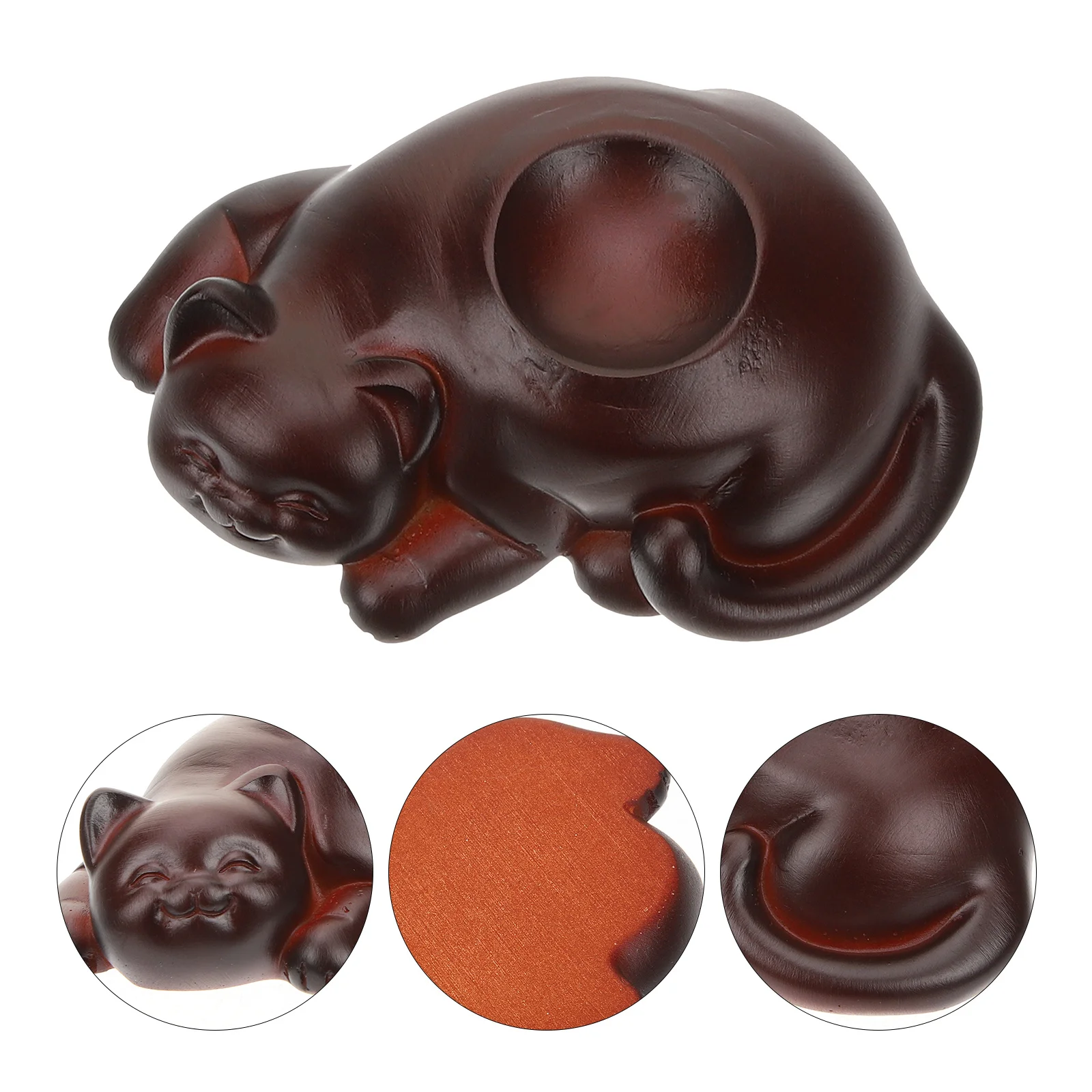 Resin Cat Crystal Ball Holder Decorative Crystal Sphere Stand Elegant Display Base for Home Office Cat Figurine