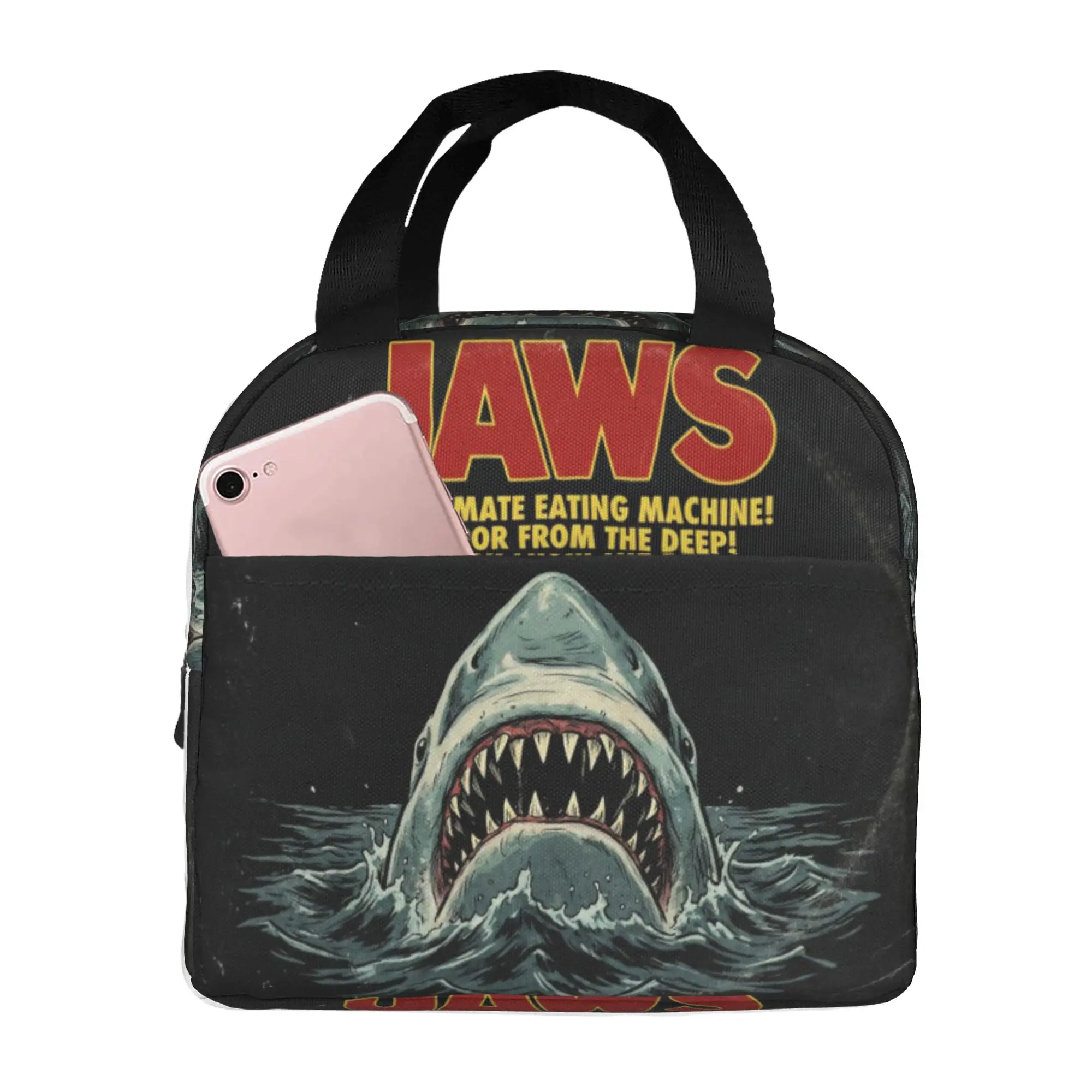 J-Jaw-Shark Insulated Lunch Bag for Camping Travel Thriller Film Portable Cooler Thermal Lunch Box Women Men