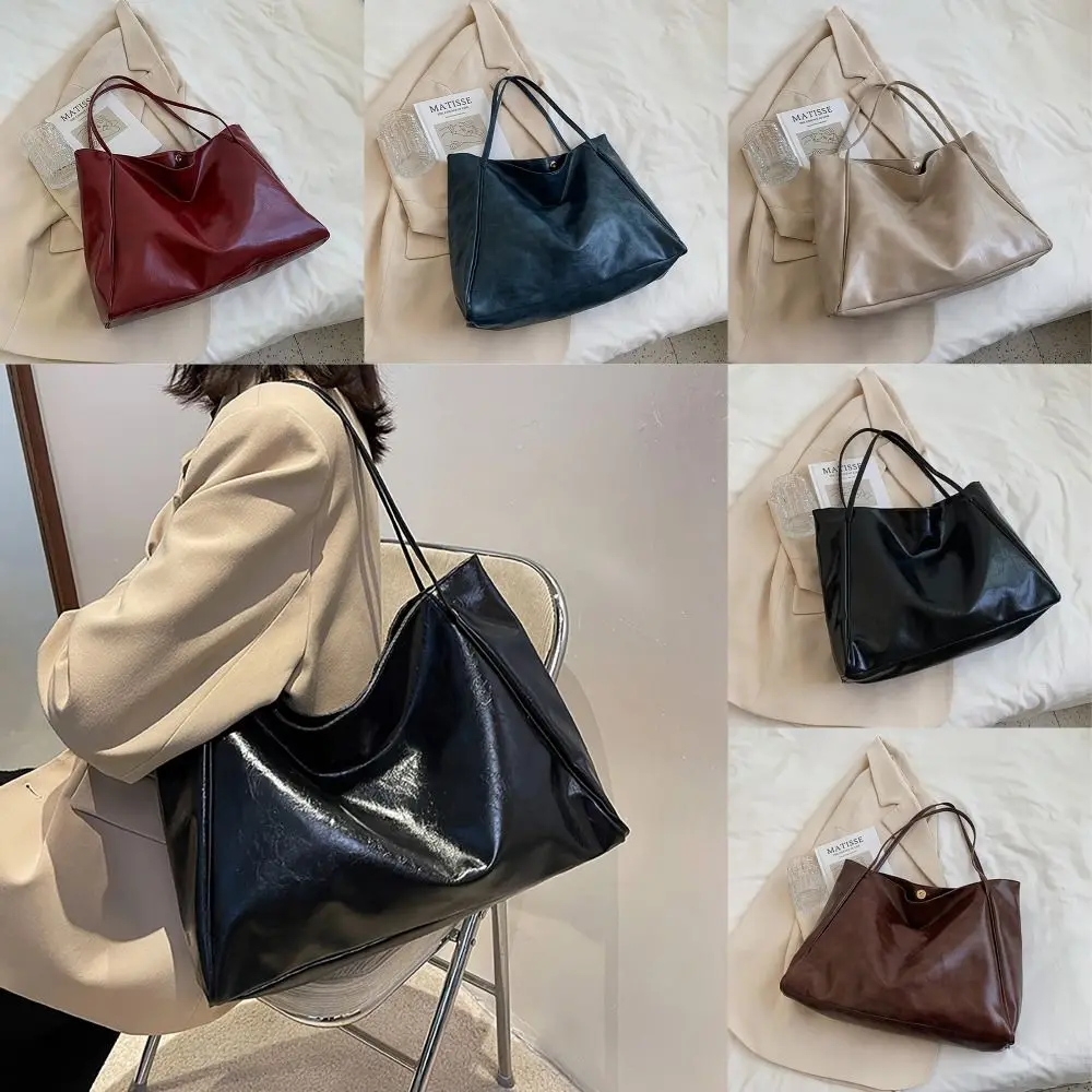 

Large Capacity Tote Bag Trendy PU All-match Shoppoing Bag Commuting Bag Women