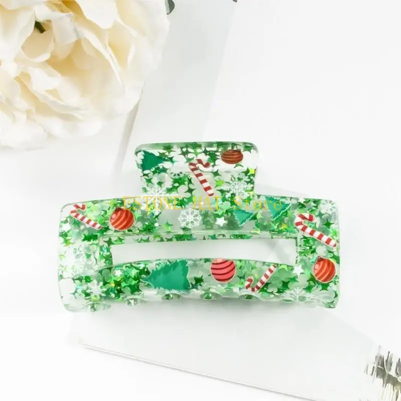 

49MF Hair Claw Clip for Christmas Reindeer Large Catch Hair Barrettes Unique Adornment Hairpin Fashion Unique Decorations