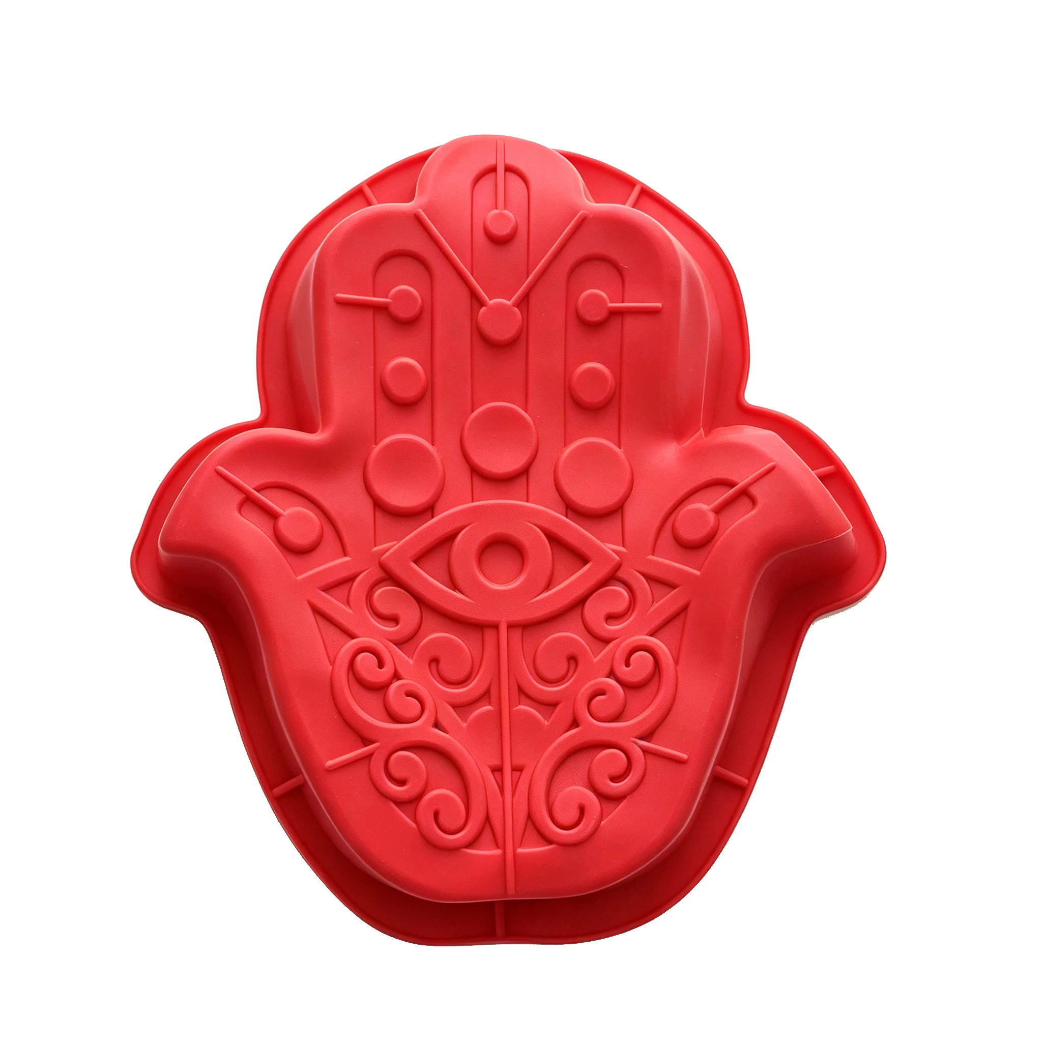 Hamsa-Hand Silikon-Backform mit Böses-Auge-Muster Kuchenform für Mousse-Kuchen Schokolade Gelee Dessert DIY Backzubehör für Zuhause – Detail 4
