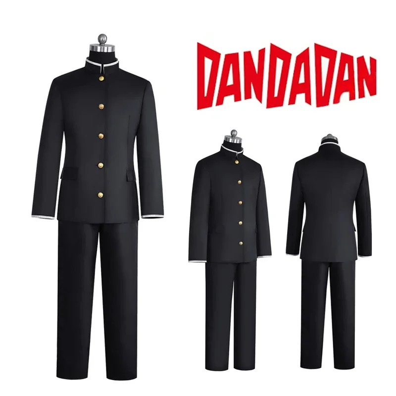 Anime Ken Takakura Cosplay Costume Dandadan School Uniform Glasses Black Jacket Gakuran Outfit Women Men Halloween Costume