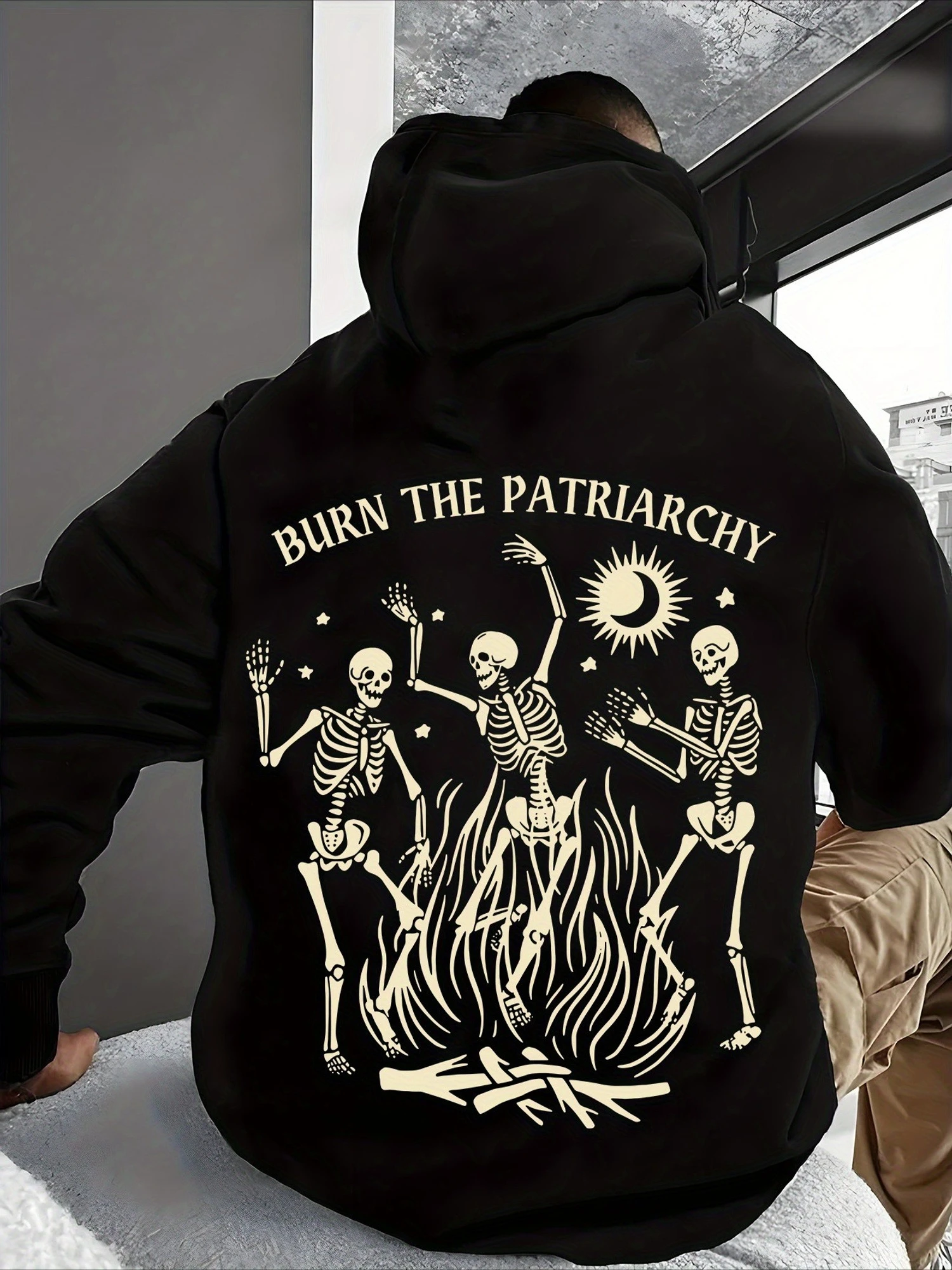 

Golden Skull Graphic Printing Autumn and Winter Men's and Women's Hoodies Casual Loose Outdoor Street Sports Training Brand