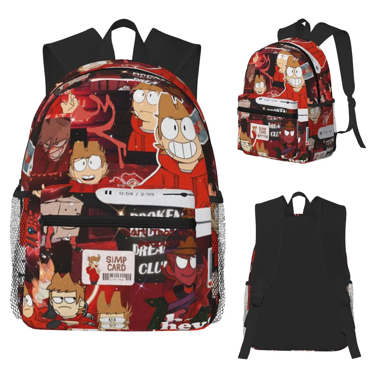 

Студенческий рюкзак Eddsworld, школьная сумка, походный дорожный рюкзак для мальчиков и девочек, модная сумка для книг, сумки на плечо