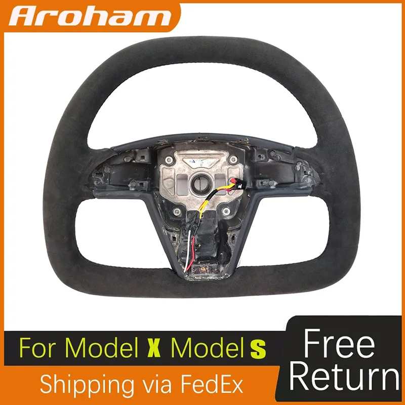 

For Tesla Model S Model X Heating Steering Wheel Aroham Design Carbon Fiber Nappa Leather Alcantara Change Yoke Steering Wheel