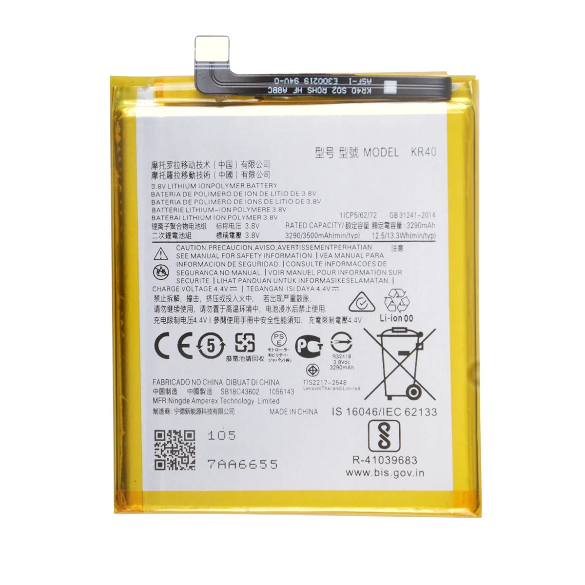 100% Original  KR40 3500mAh Battery For Motorola Moto One Action XT2013-1 / One Vision XT1970-1  Phone Batteries