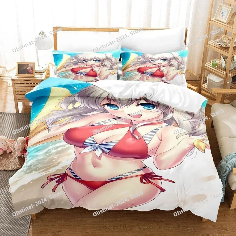 

3D Print Anime Kawaii Girls Charlotte Bedding Set Bed Set Duvet Cover Sheet Pillowcase Bed Soft Quilt Cover Full Queen King Size
