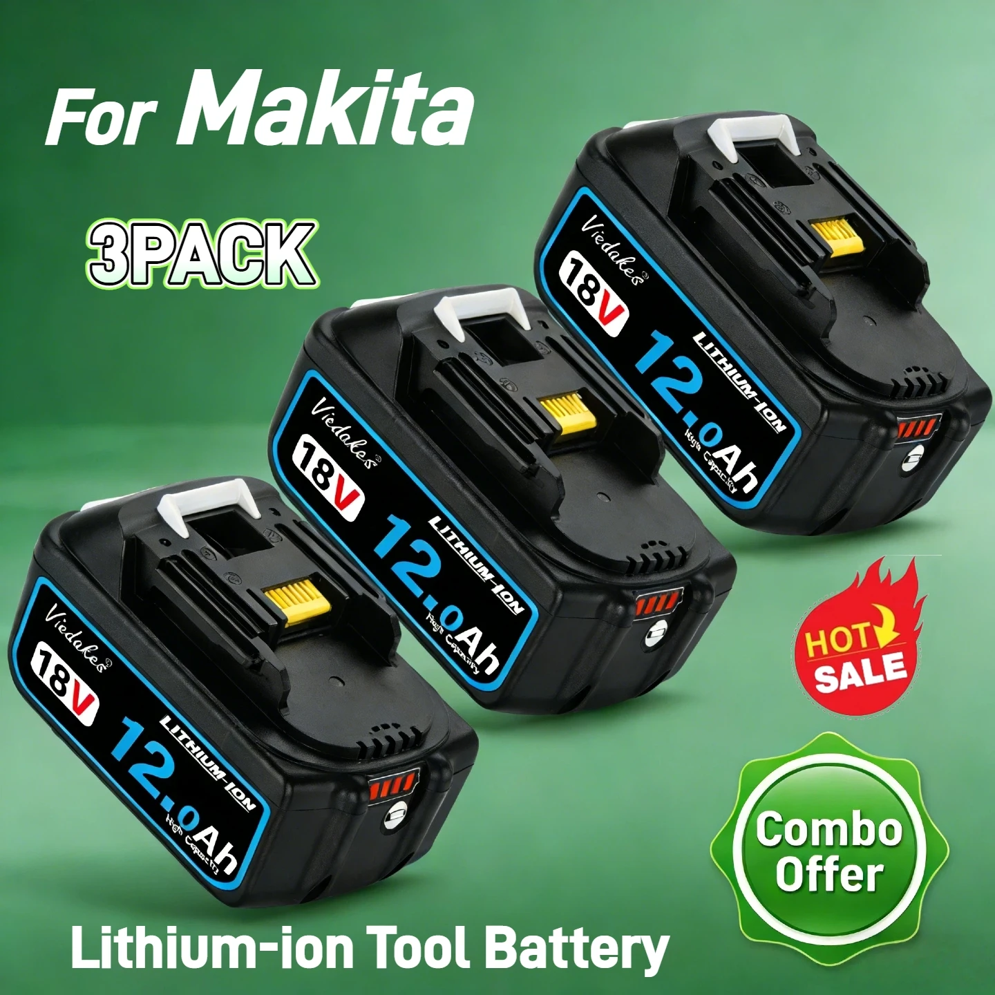 

Original For Makita 18V Battery BL1860 12000mAh Compatible with DTD173 DHP487 DJV182 Professional Power Tools BMS Protection