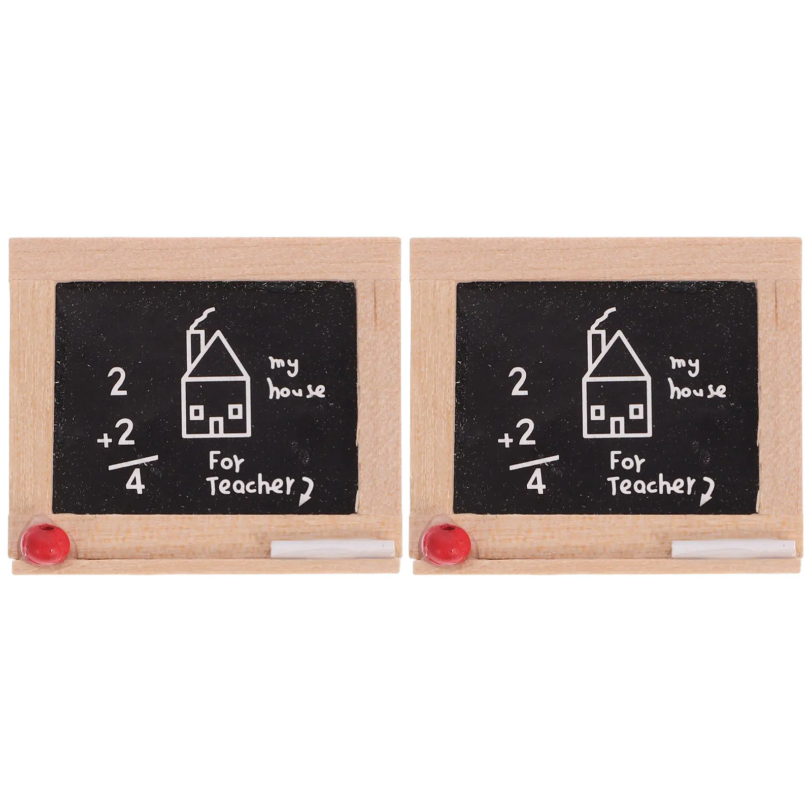 

2Pcs Mini Blackboard Decor for Dollhouse Miniature Home Decor Premium Wood Craft Lifelike Scene Prop Mini House Accessory