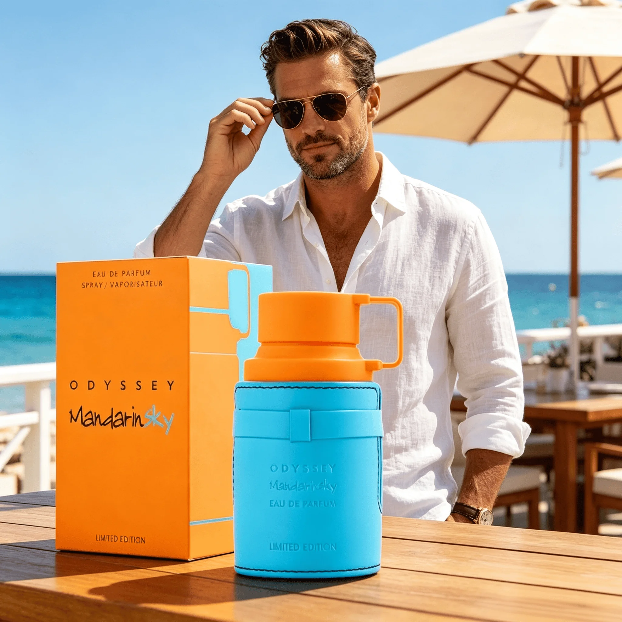アルマフ-オデッセイ-マンダリン-スカイ-オードパルファム-スプレー（男性用）、34fl-oz、持続性の高い、爽やかな柑橘系の男性用フレグランス-jj4192