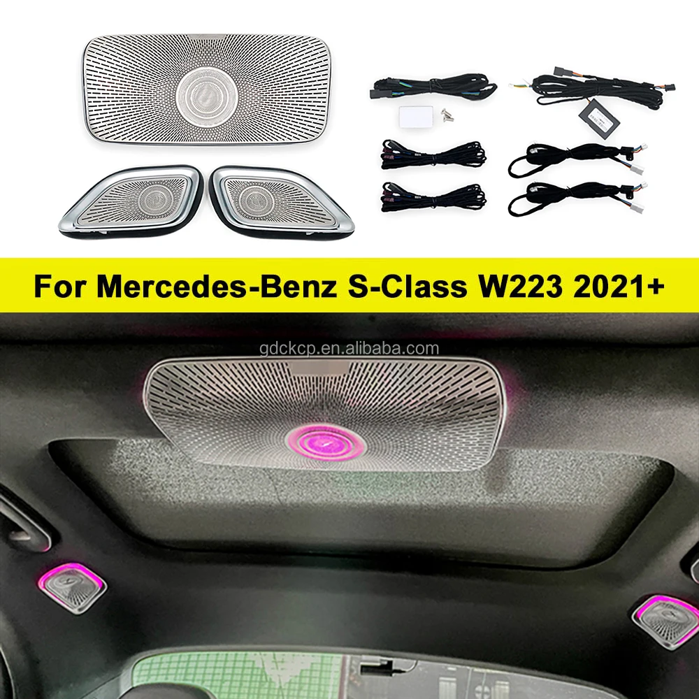 NewW206 Roof  LED Speaker Car Ceiling Speakers 64 Colors  Ambient Light for Mercedes Benz C-class 2022+ C200 C260 Roof Horn Ligh