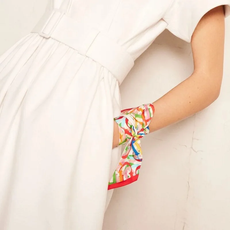 

Women's Printed Fashion Scarf | Patterned Bandana & Headscarf | Stylish Hair Wrap & Bag Accessory for New Season