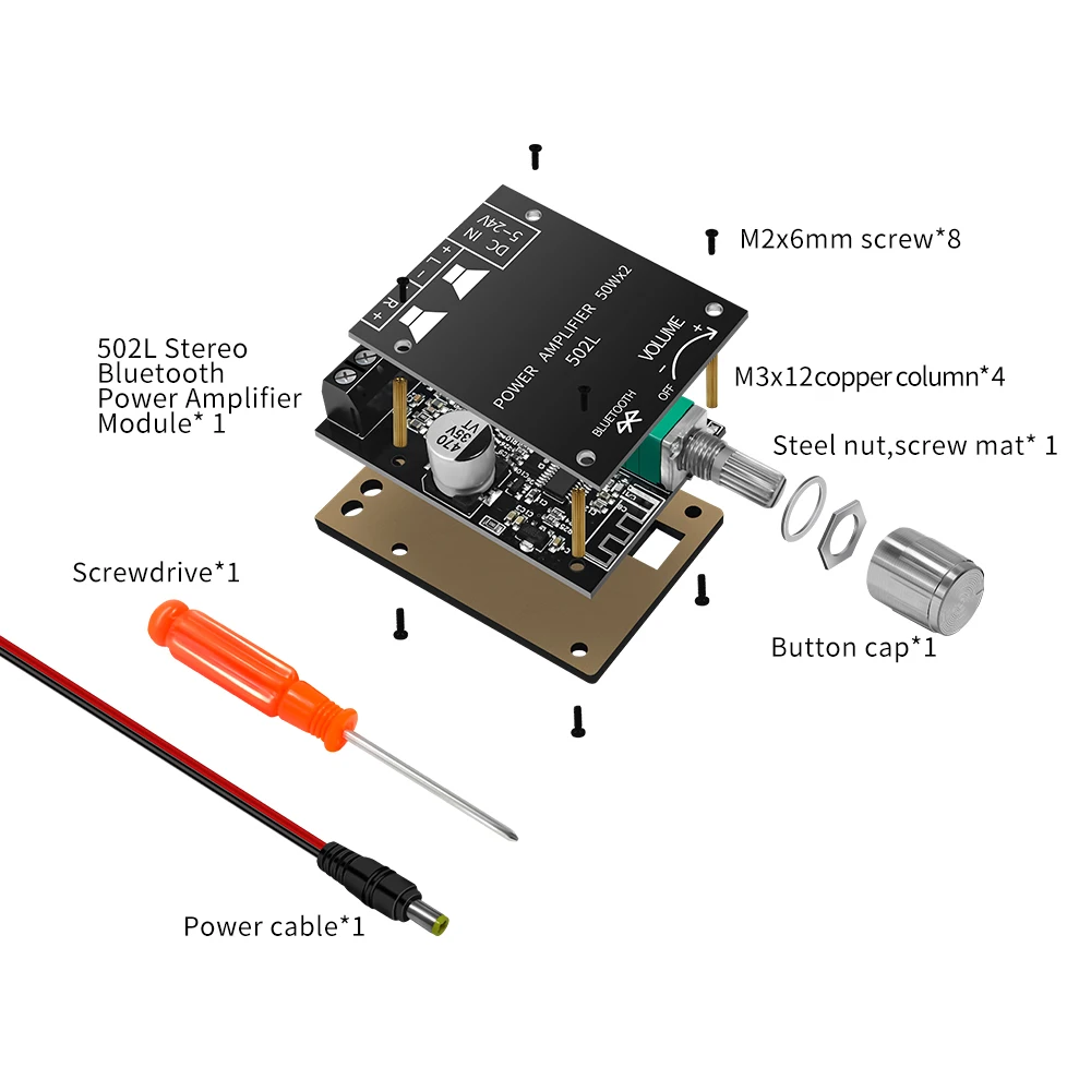 

ZK-502L MINI Bluetooth 5,0 DC 5-24 В беспроводной аудио цифровой усилитель мощности стерео плата 50Wx2 Bluetooth усилитель Amplificador