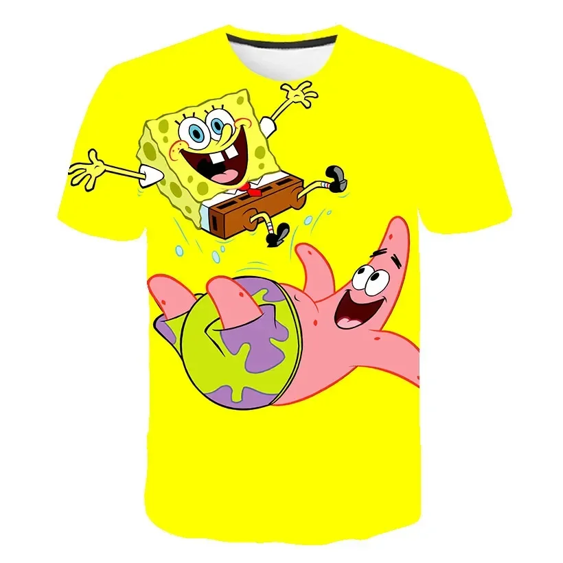 Spongebob Squarepants Summer Childrens Wear Boys And Girls T-shirt Top Cartoon Anime Print Children's Sportswear t shirt boys