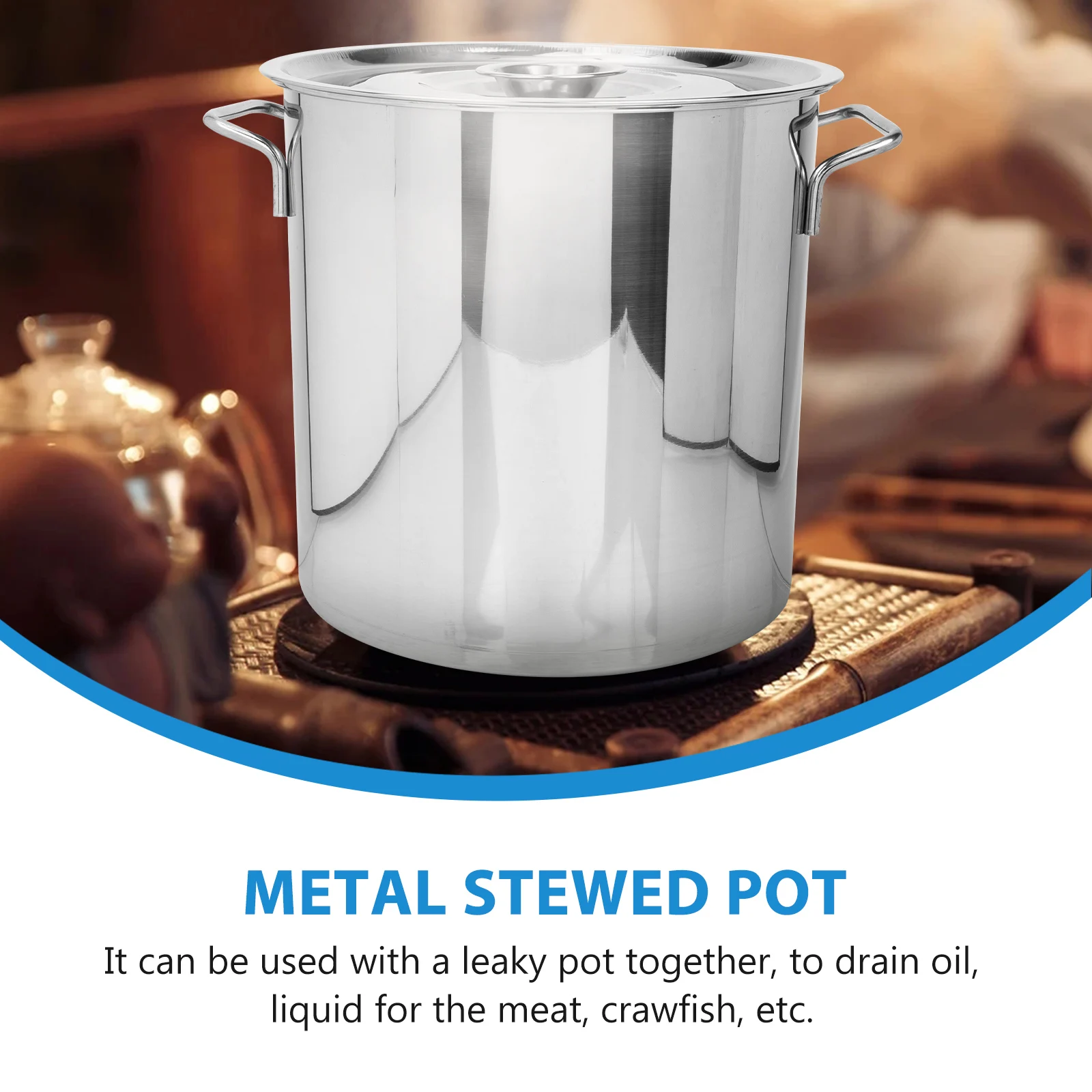 

Stainless Steel Soup Pot 20L Heavy Duty Seafood Boil Pot for Crawfish Cooking Kitchen Stockpot with Dual Handles Metal Stew