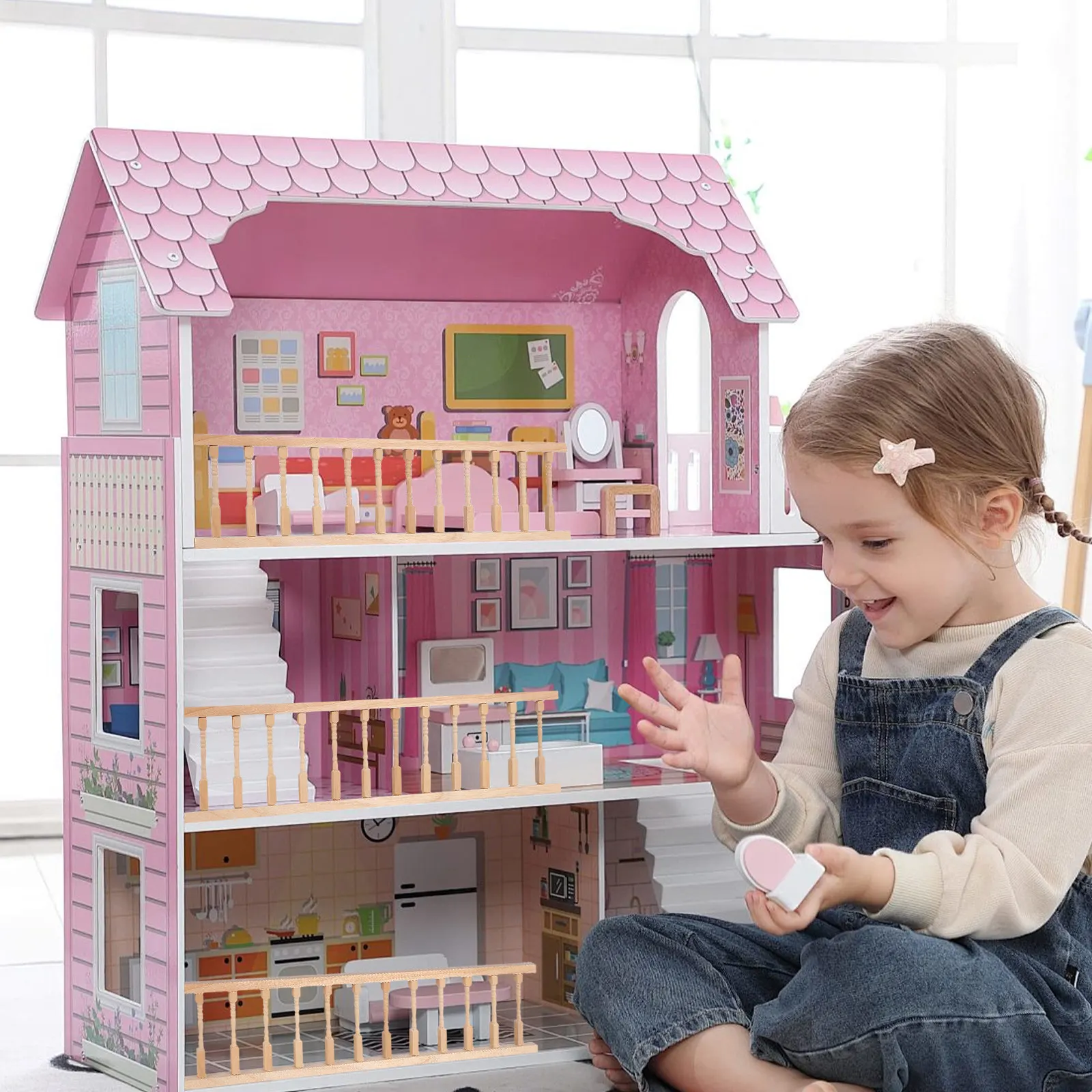 

Деревянный миниатюрный забор-перила 30,5x7,5 см, масштаб 1:12, аксессуар для миниатюрной мебели для дома, для самостоятельной сборки миниатюрного домика, для ролевых игр