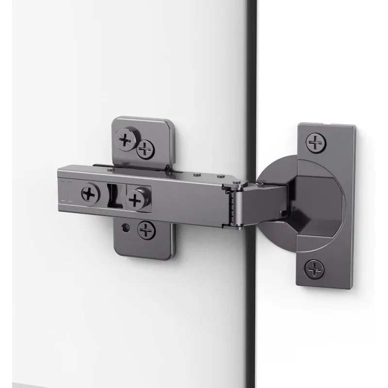 

50 Pack Frameless Full Overlay Soft Close Concealed Hinges, Black Titanium Plated, Self Closing, 105° Open Angle 3D Adjustment