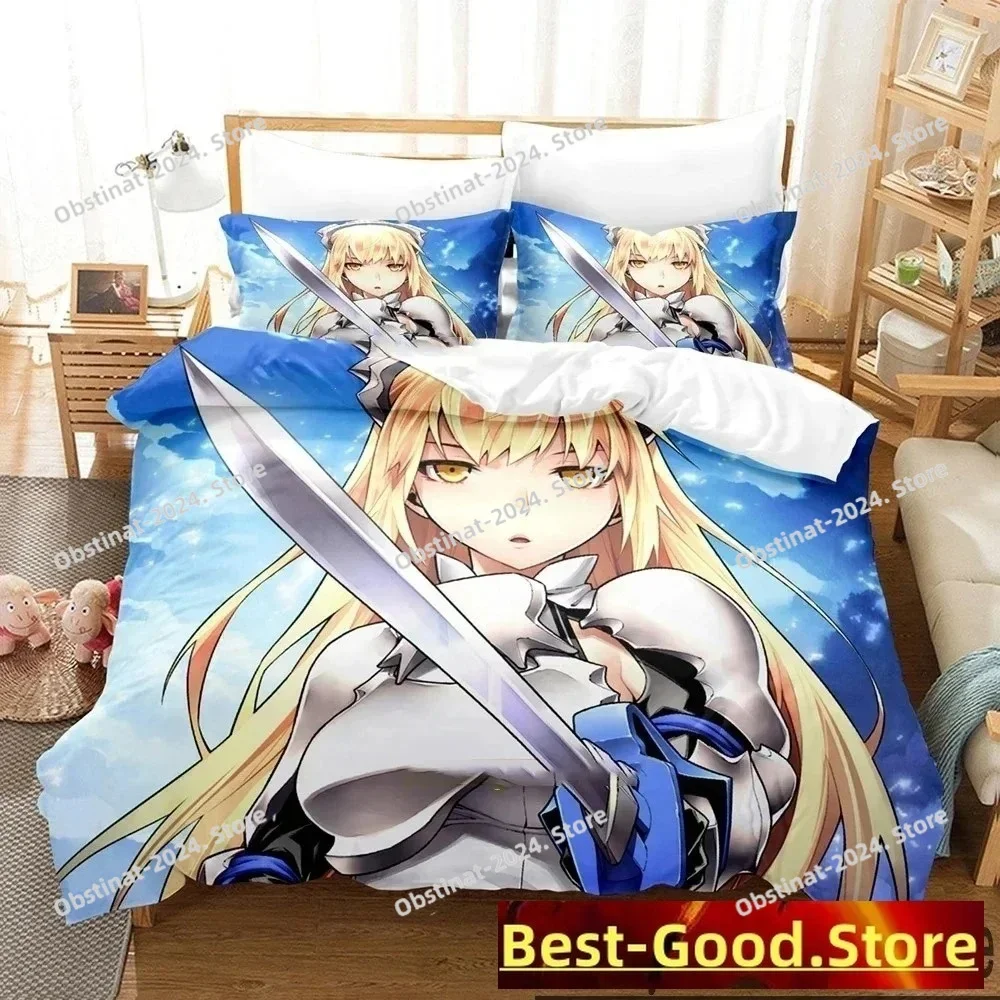 3D Print DanMachi Anime Hestia Bedding Set Duvet Cover Bed Set Quilt Cover Pillowcase Comforter king Queen Size Boys Adult