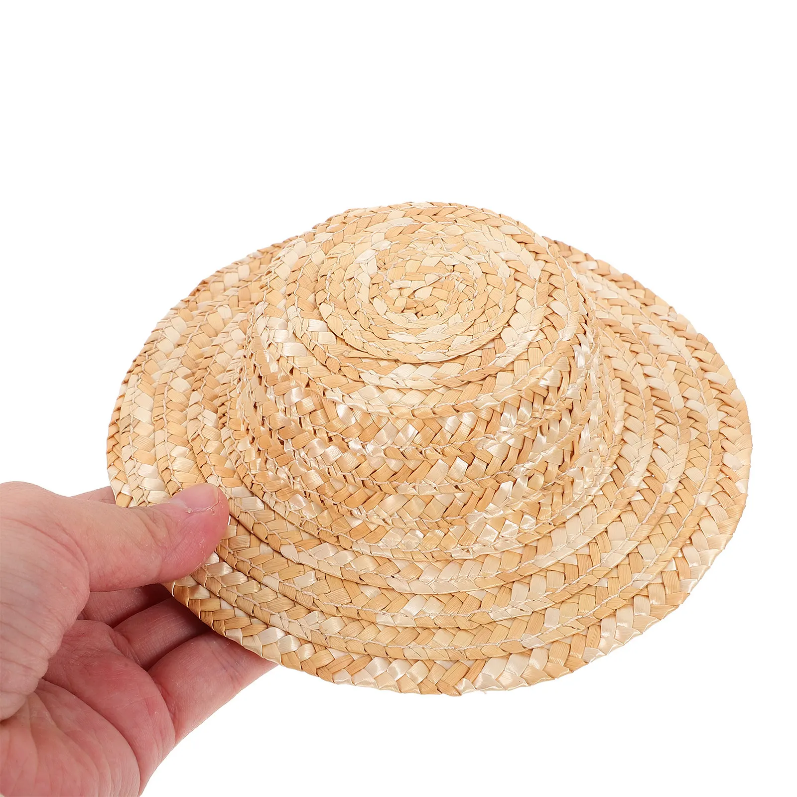 Mini Straw Small Round Top Hat Woven Craft Decoration DIY Home Photo Prop Accessory Mini Straw Hat Small Decor Accessory