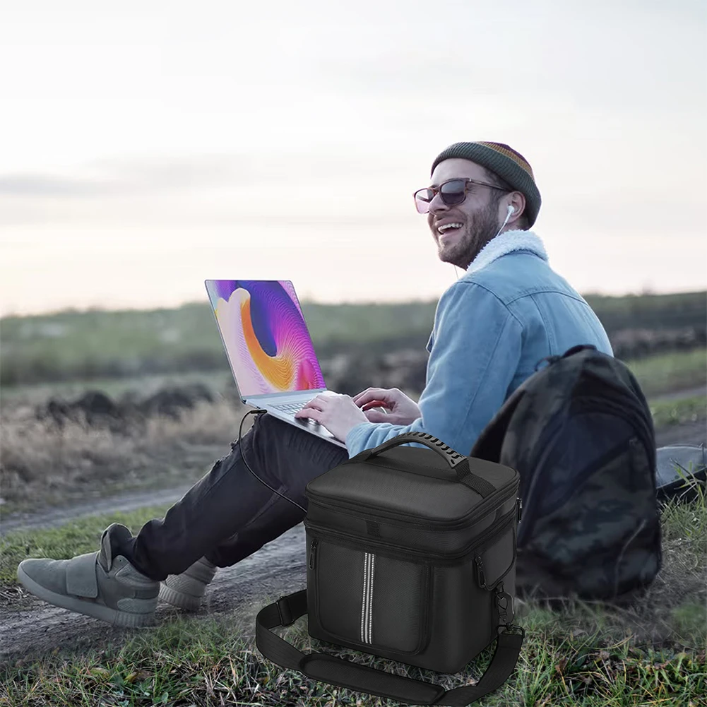 حقيبة محطة طاقة محمولة مقاومة للغبار وجيوب متعددة مع حزام كتف ومقبض لـ Ecoflow River 2 Pro & Ecoflow River 2 Max