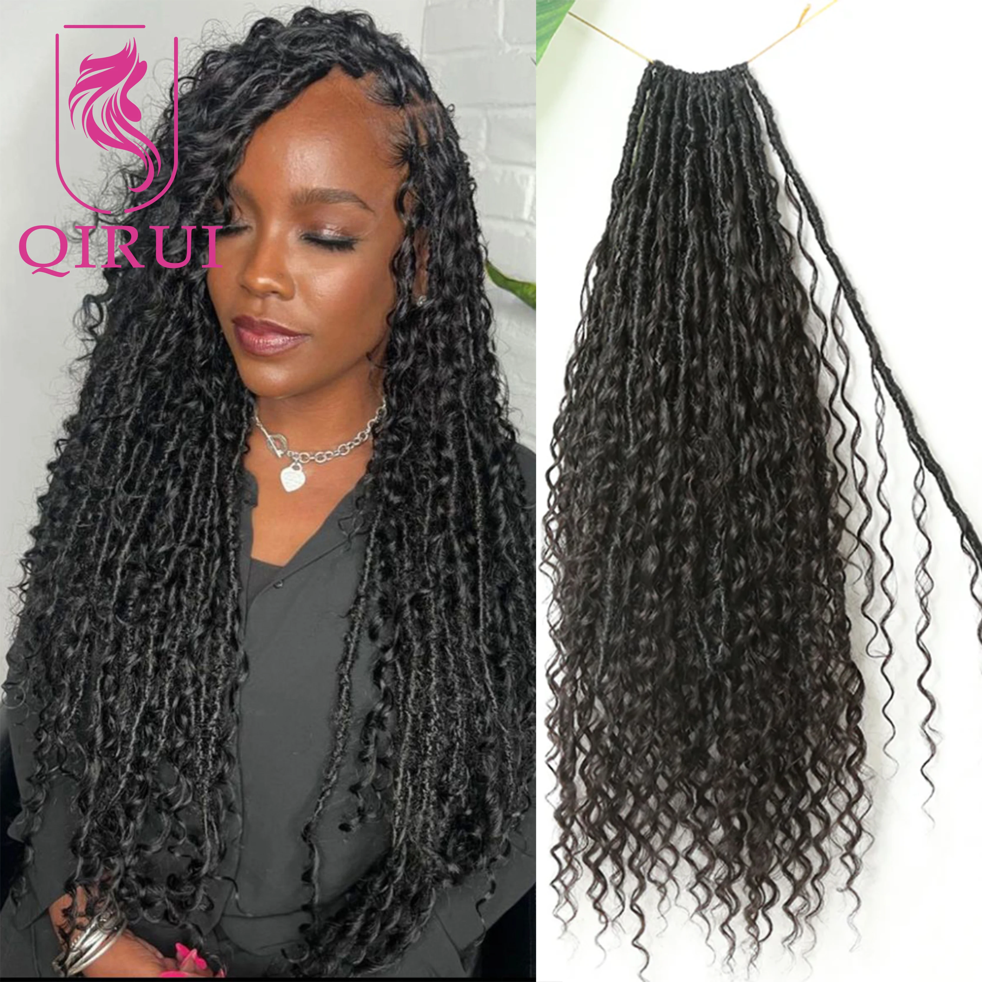 

Boho Locs Brading Hair Crochet Boho Dreadlocks Hair Extensions Human Curls With Curly Ends Pre Looped Crochet Hair Human Hair
