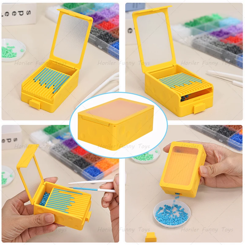 Upgrade 2in1 Mini Fuse Beads Picking Tray 2.6mm Fuse Bead Aligner Sorting Tool Creative DIY Bean Storage Box for Iron Bead Lover