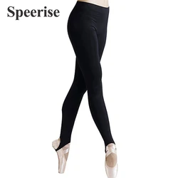 Women Spandex Yoga Leggings Stirrup Adult Ballet Dancing Pants Gymnastics Trousers Black Pantyhose Naked-Feel Fitness Quick Dry