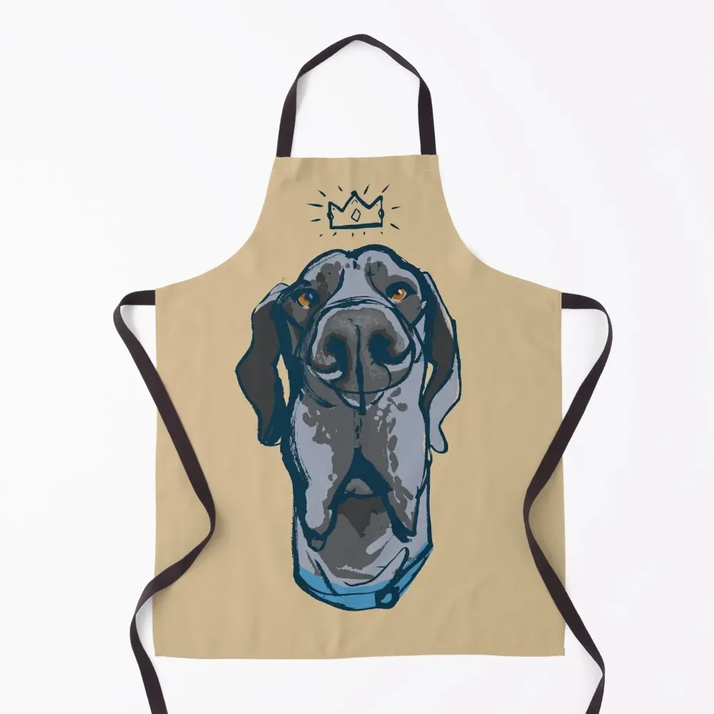 

Great Dane, Deutsche Dogge the king, drawing for dog lovers Apron Home And Kitchen Camping Apron