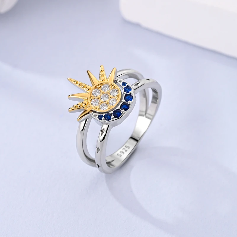 Silver S925 Sparkling Blue Glass Flower Series Jewelry Sets Earrings Pendant Necklace Ring for Women High-end Fine Jewelry Gifts