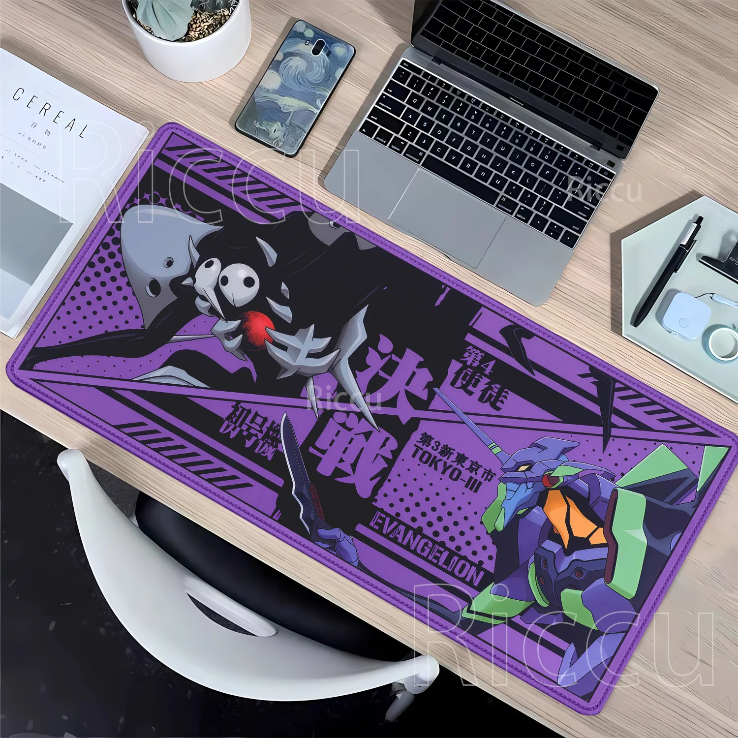 

Большой коврик для мыши E-E-Evangelione, геймерский коврик XXL, офисные аксессуары, компьютерный аниме-ПК, игровой коврик для киберспорта 400x900 мм, настольный коврик