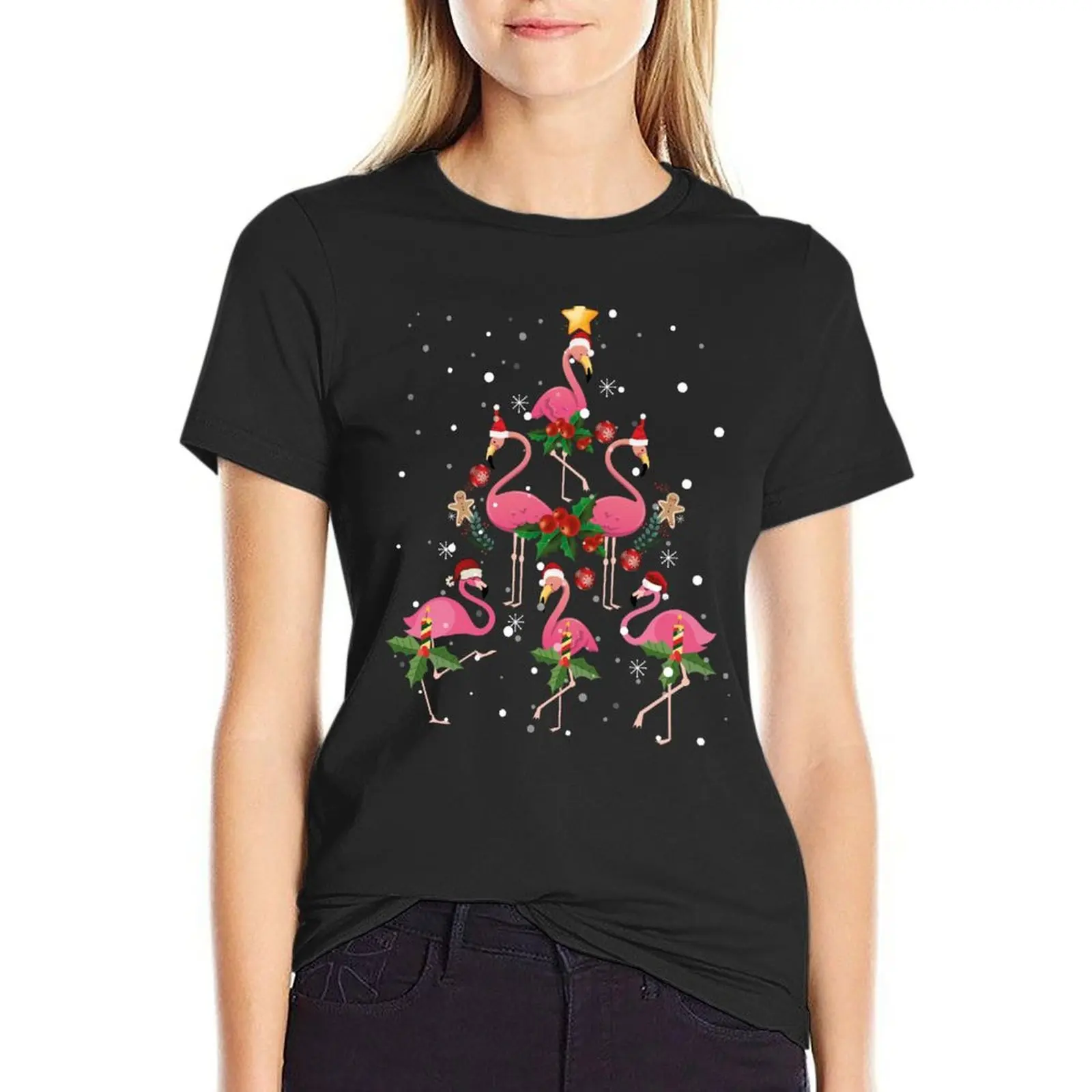 

Christmas Flamingo - Flamingo's Christmas Tree T-Shirt shirts graphic tees graphics t shirt Women