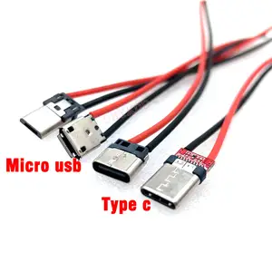 Bilashmart 10X 2P Micro USB Male Female JACK Type c USB Welding Wire Male Connector Straight Mobile Phone Charging Port Charging Socket