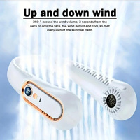 1PC Neck Fan, Stay Cool And Comfortable With This USB Rechargeable 5-Speed Adjustable Neck Fan - Digital Display