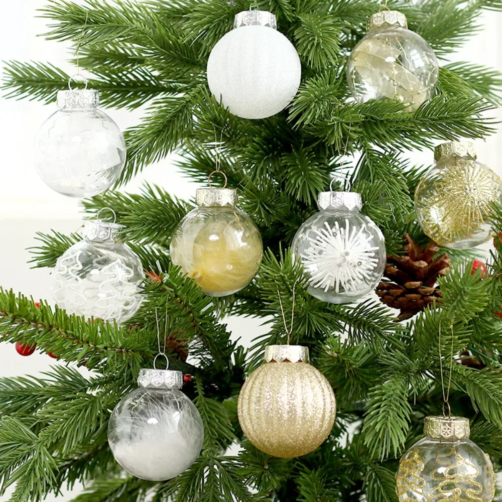 

30Pcs New PVC Christmas Tree Ornament 6cm PET Christmas Gifts Boxes Pendant DIY Crafts Painted Hanging Ornament Christmas