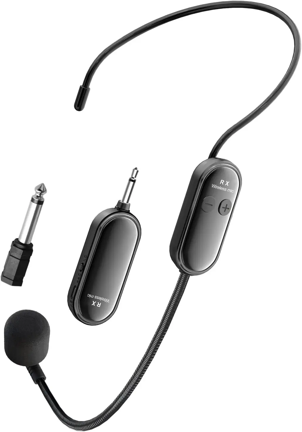 XIAOKOA 2.4G Headset Wireless Microphone Kit Receiver and Transmitter for Tourist Guides Lecturers Large Conference Activities