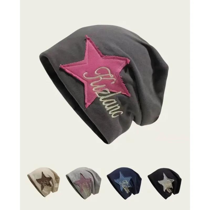 

Star Patch Letter Embroidered Knit Beanie, Machine Washable, Casual Trendy All-Match Style, Winter Warm Hooded Hat, Daily Outdoor Headwear, Adult Fashion Birthday Gift