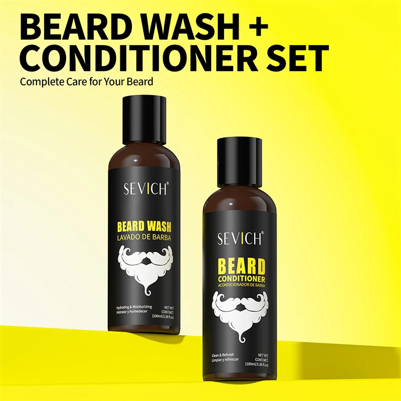 

SEVICH Beard Washing Care Kit For Men Deep Clean Shampoo Moisturizing Conditioning Shiny Cmooth Beard Growth styling products