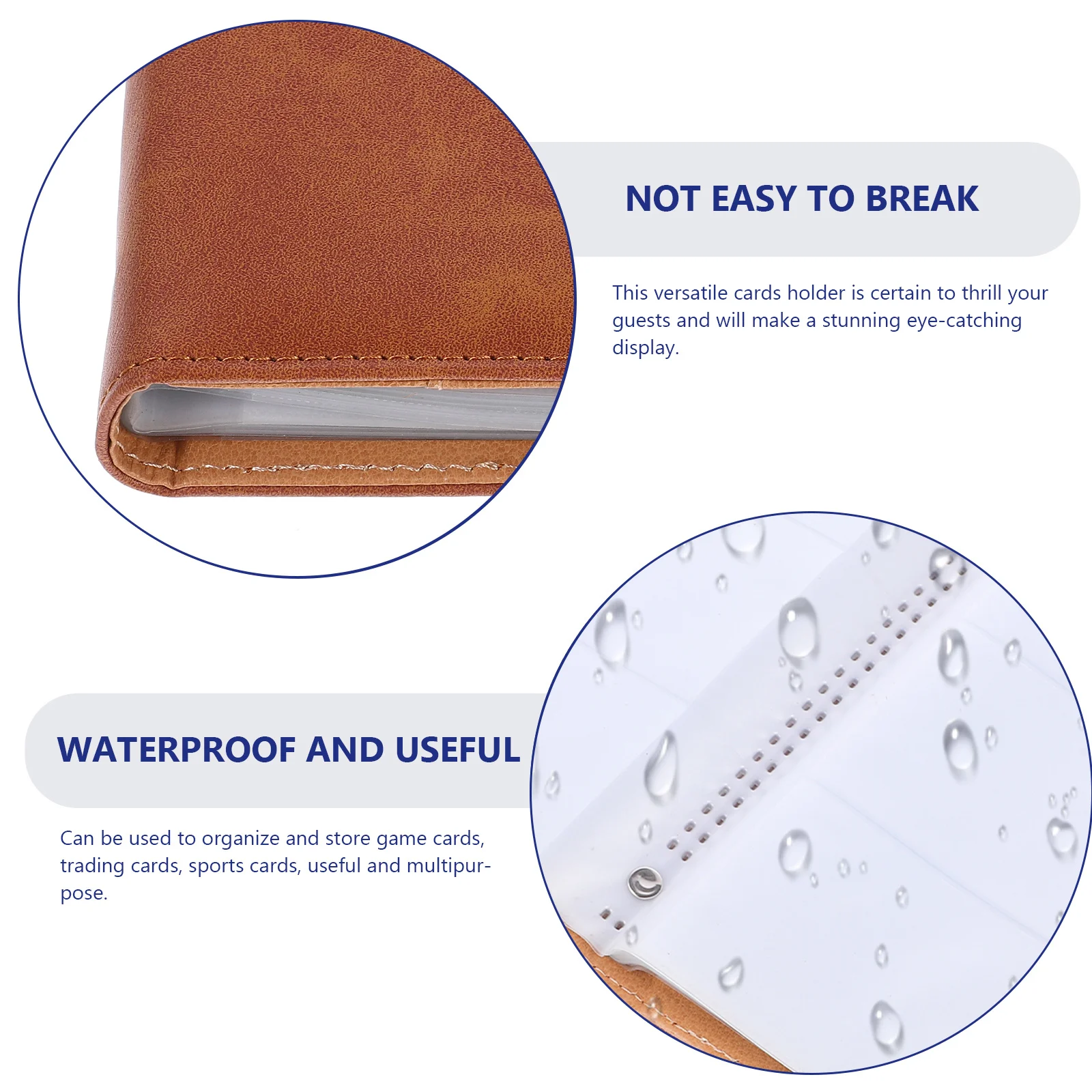 

Cards Multi Holder Organizer Book Holders for Trading Sports Binder Light Brown