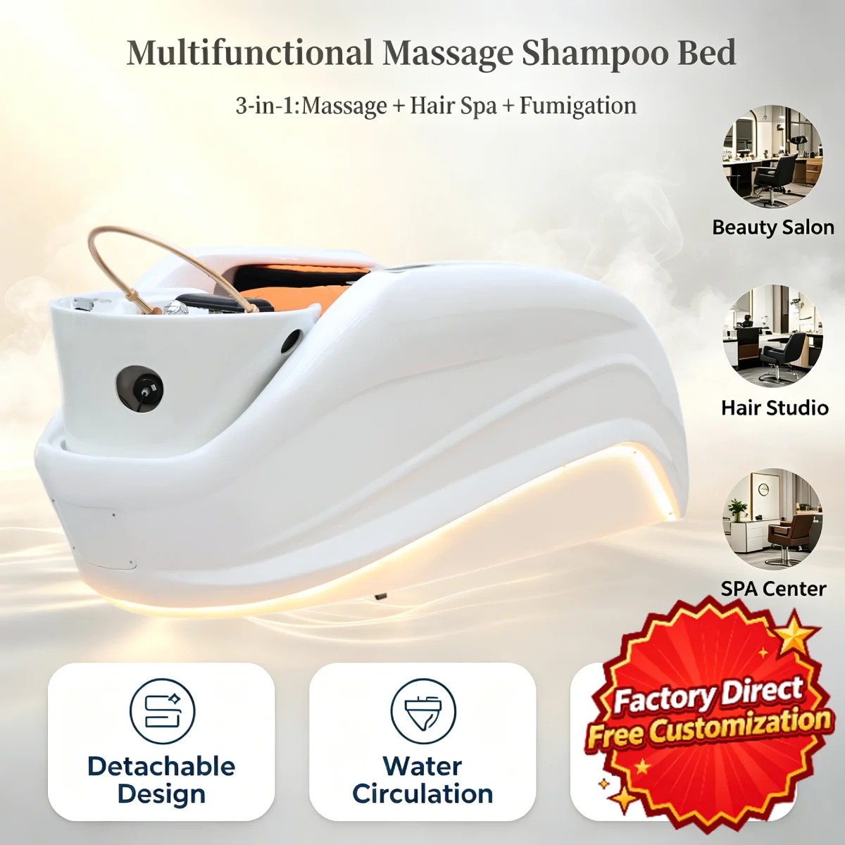 Electric Lift Massage Beauty Bed Adjustable Multifunctional Spa Physiotherapy Table for Salon Beauty Studio