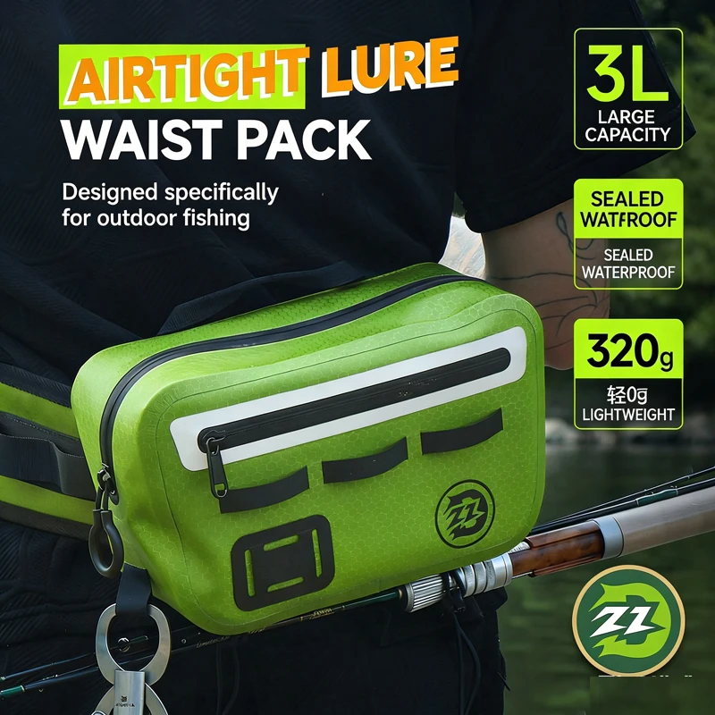 

Professional 3L Airtight Waterproof Fishing Bag Multi-functional Lure Fishing Waist Bag IP68 TPU Tackle Storage Rod Holder Bags