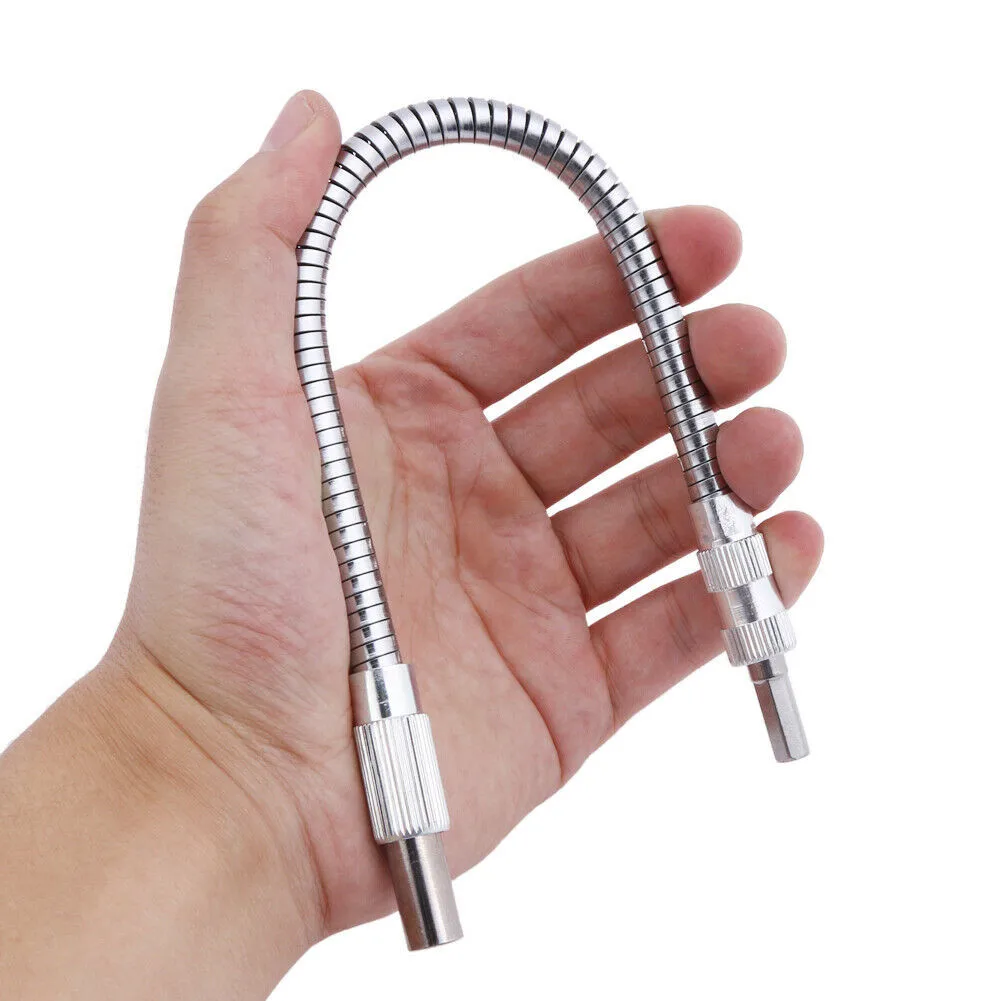 1PCS Electric Drill Flexible Shaft 150/300mm Metal Extension Bending Shaft For Screw Bit Power Tool Parts 1PCS