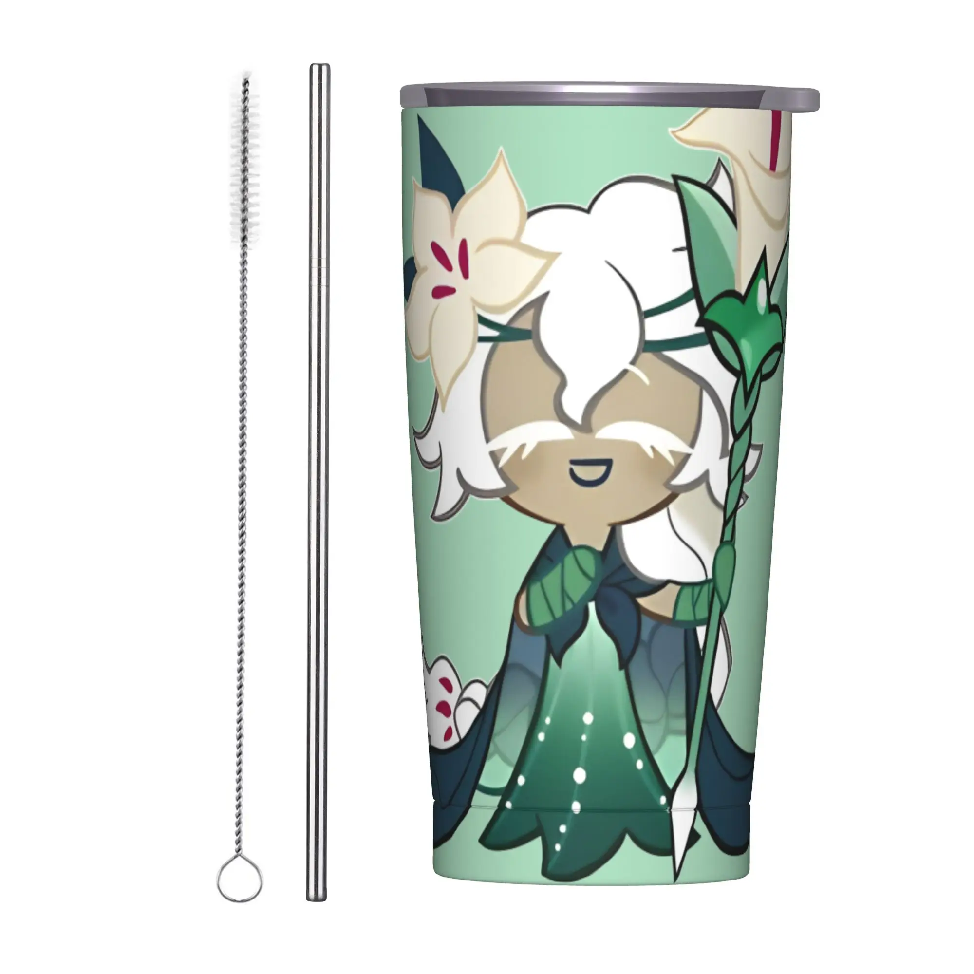White Lily Cookie! Cookies Runs Kingdoms Tumbler Vacuum Insulated  Thermal Cup with Lid Straw Double Wall Mug Water Bottle, 20oz