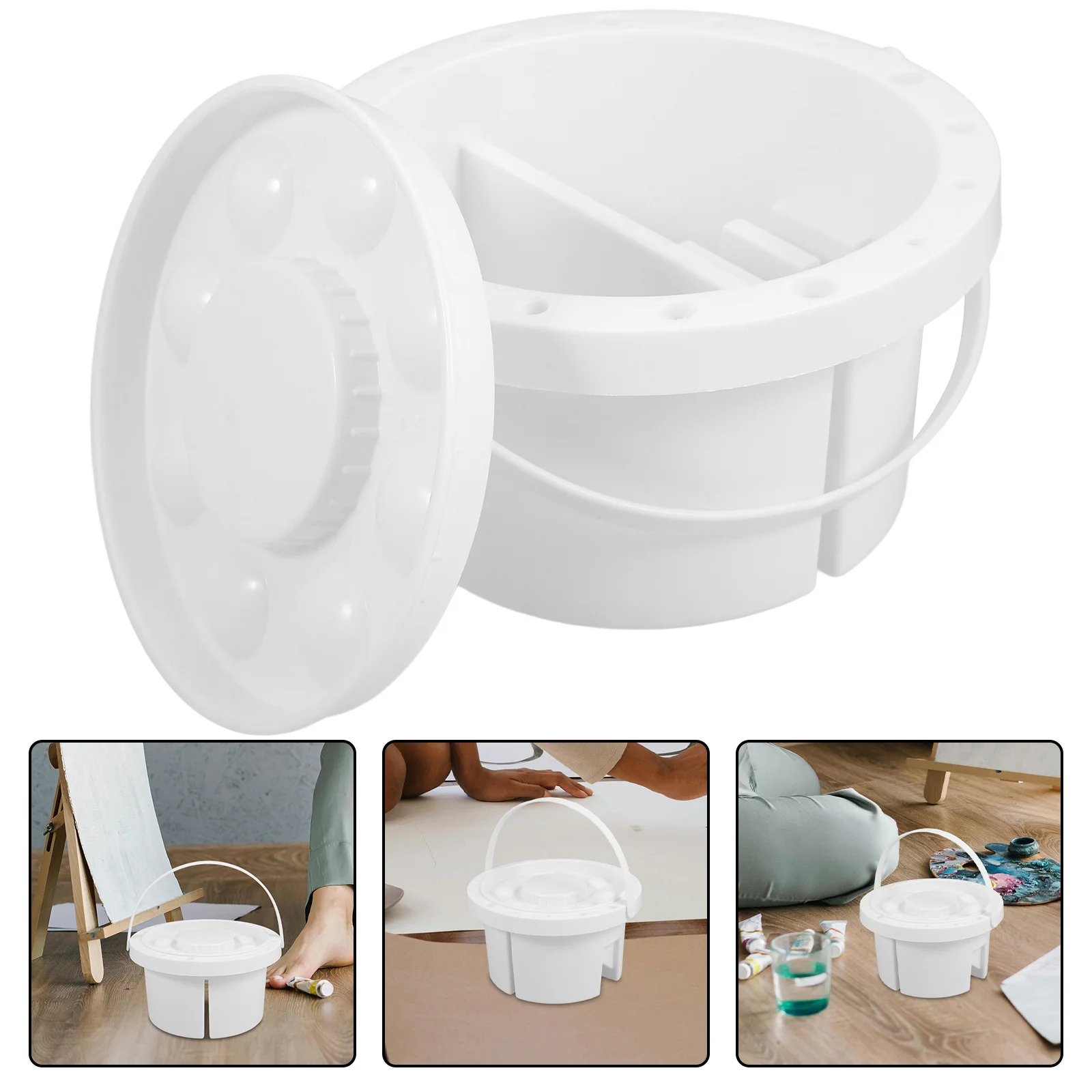 

2pcs Washer Watercolor Cleaner Paint Brush Basin Artists Water Storage Container Multifunctional Brush Washing Bucket Durable