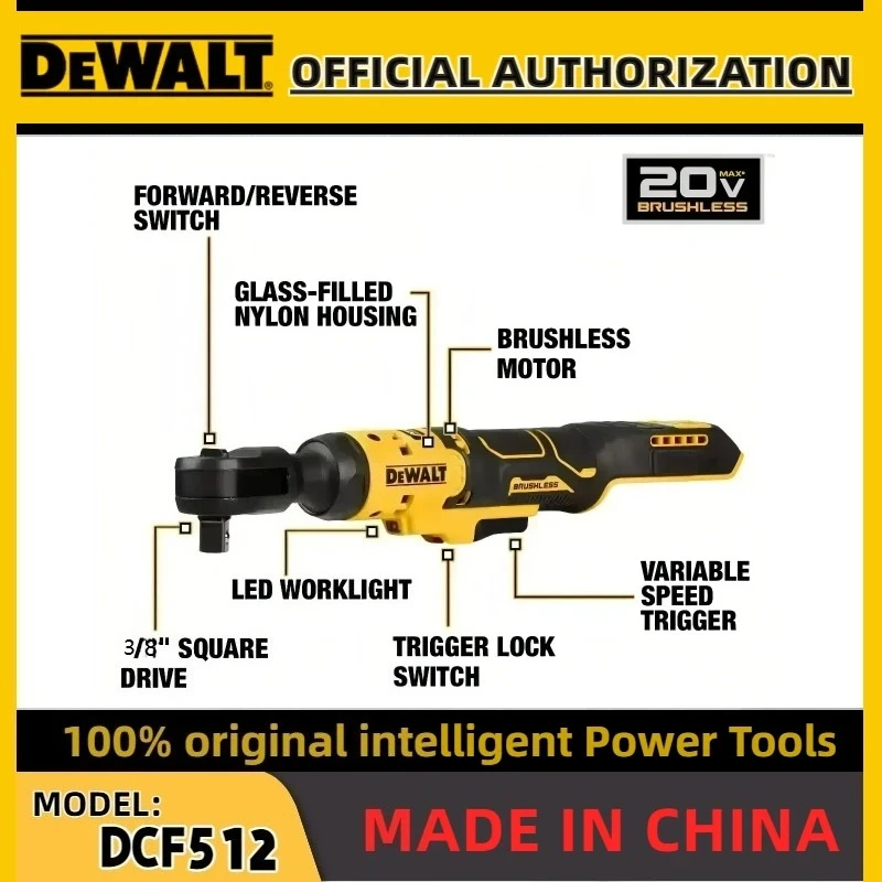 20 فولت فرش السيارات ديوالت DCF512 3/8 بوصة فرش السقاطة الزاوية اليمنى وجع LED سائق لاسلكي متغير السرعة مفتاح الطاقة