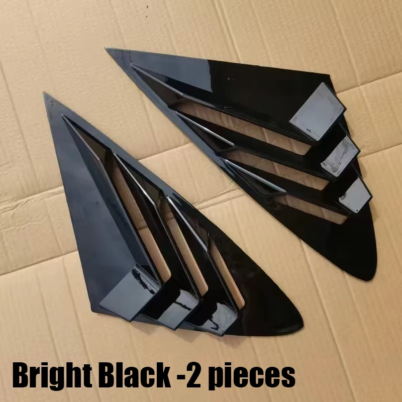 For Hyundai Sonata DN8 2024 Rear window triangular louver decorative frame ABS material bright black